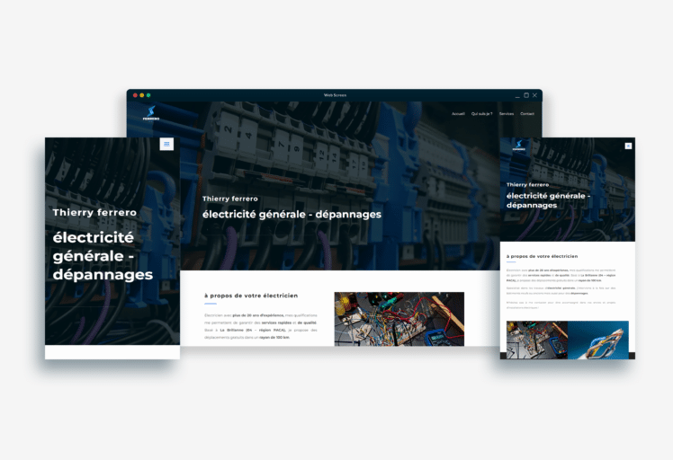 electrician website design, simple, wordpress