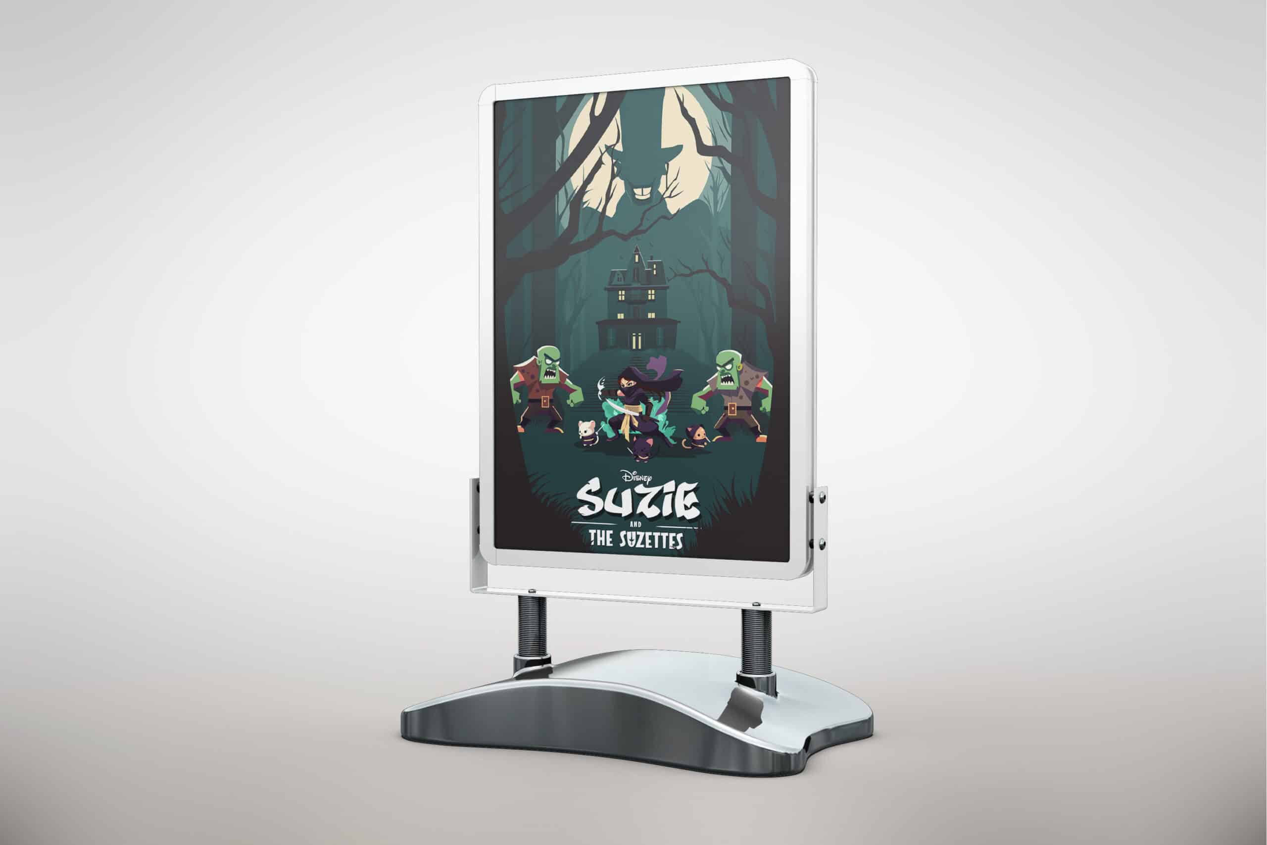 Animated movie poster, flat design suzie and the suzettes